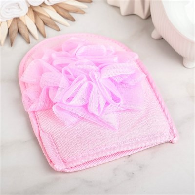 Мочалка-варежка массажная, 2-х сторонняя, цвет МИКС - фото 1666842