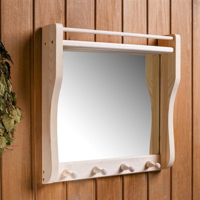 Полка с зеркалом и 3 крючками, большая - фото 1668244