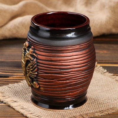 Бокал "Бочка", герб, 0.85 л - фото 1675452