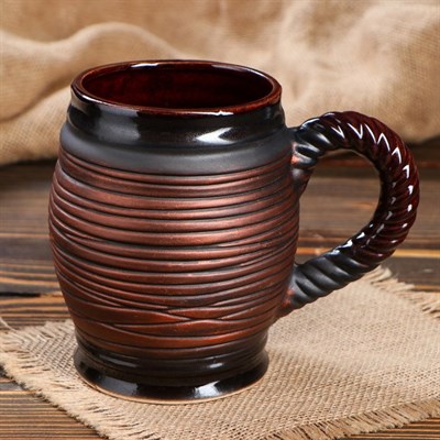 Бокал "Бочка", герб, 0.85 л - фото 1675453