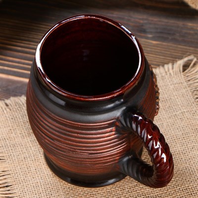 Бокал "Бочка", герб, 0.85 л - фото 1675454