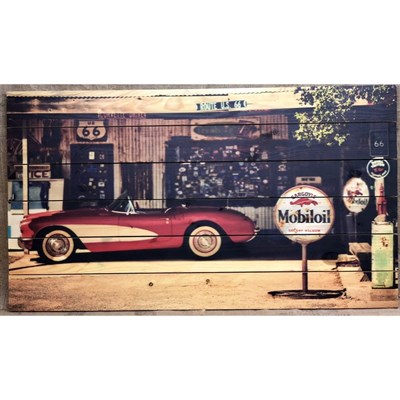 Картина для бани "Ретро авто на европейской улочке", МАССИВ, 60×40 см - фото 1675749
