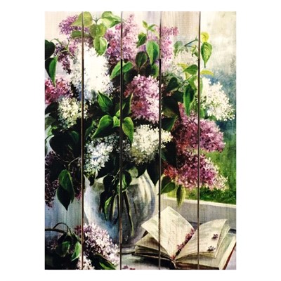 Картина для бани, тематика живопись "Цветы", МАССИВ, 40×30 см - фото 1675813