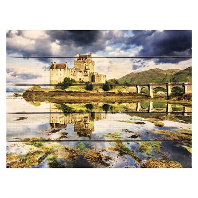 Картина для бани, тематика природа "Живописный замок", МАССИВ, 40×30 см - фото 1675862