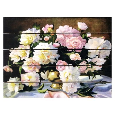 Картина для бани, тематика цветы "Хризантемы", МАССИВ, 40×30 см - фото 1675962