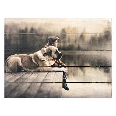 Картина для бани, тематика животные "Друг человека", МАССИВ, 40×30 см - фото 1675975