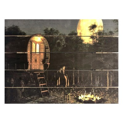 Картина для бани, тематика путешествия "Привал", МАССИВ, 40×30 см - фото 1675986