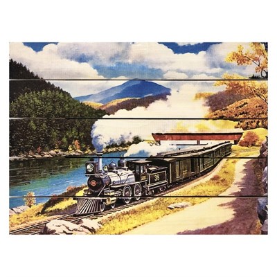 Картина для бани, тематика поезда "Ретро паровоз", МАССИВ, 40×30 см - фото 1675988