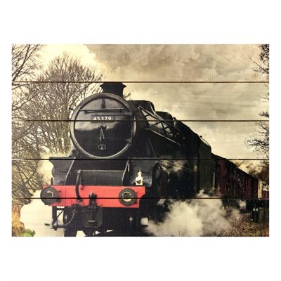 Картина для бани, тематика поезда "Ретро поезд", МАССИВ, 40×30 см - фото 1675990