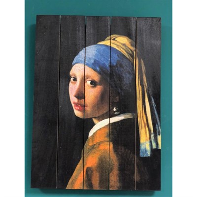 Картина для бани, с УФ печатью "Девочка с серёжкой", МАССИВ, 30×40 см - фото 1676024