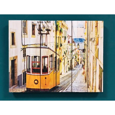 Картина для бани, с УФ печатью "Трамвайчик", МАССИВ, 30×40 см - фото 1676033