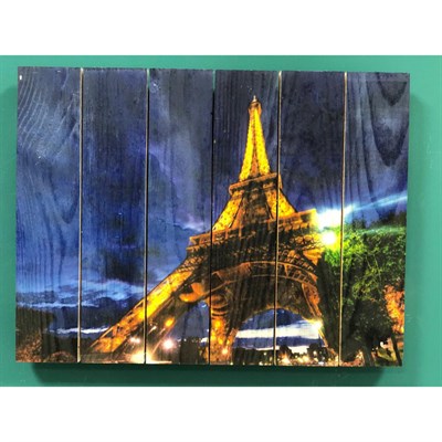 Картина для бани, с УФ печатью "Эйфелева башня", МАССИВ, 30×40 см - фото 1676034