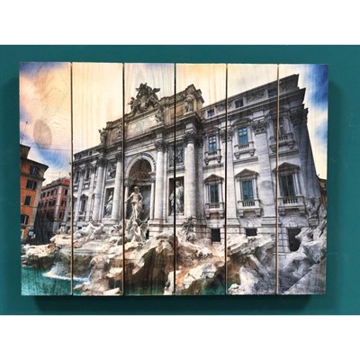 Картина для бани, с УФ печатью "Фонтан ди Треви. Рим", МАССИВ, 30×40 см - фото 1676037