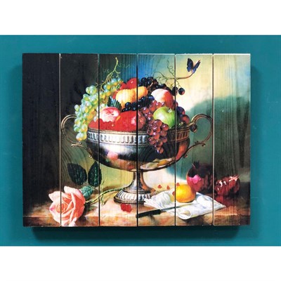 Картина для бани, с УФ печатью "Натюрморт с фруктами", МАССИВ, 30×40 см - фото 1676038