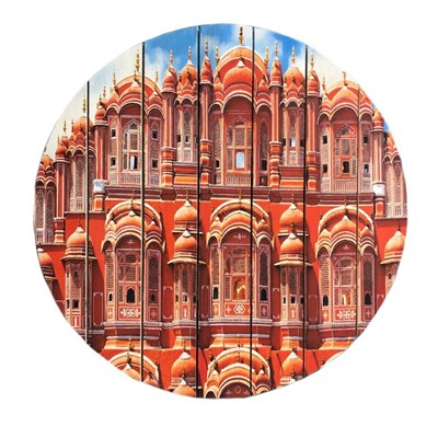 Картина для бани круглая "Красная стена собора", МАССИВ, 40×40 см - фото 1676089