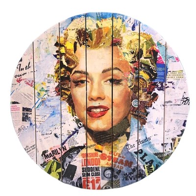 Картина для бани круглая "Мэрилин Монро в красках", МАССИВ, 40×40 см - фото 1676105