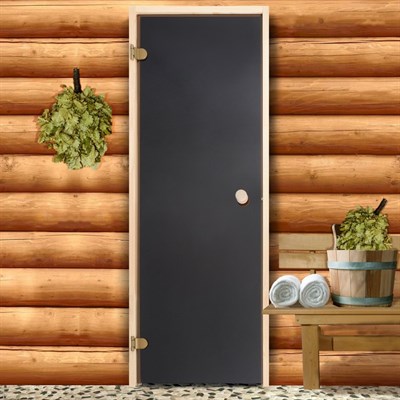 Дверь для бани и сауны стеклянная, 190×70см, 6мм, бронза, левое открывание - фото 1680023