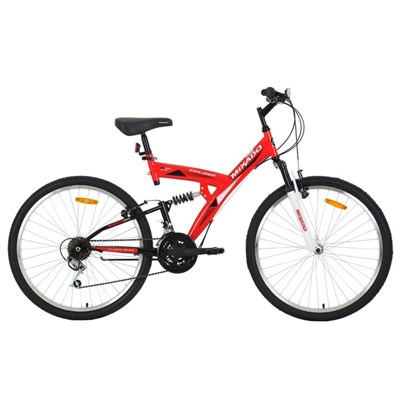 Велосипед 26" Mikado Explorer, 2018, цвет красный/белый, размер 18" - фото 1682348