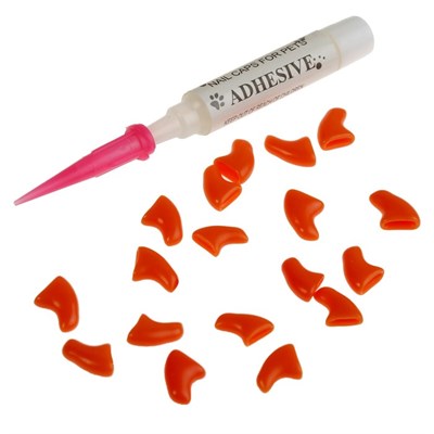 Когти накладные "Антицарапки", размер XS, оранжевые - фото 1688300