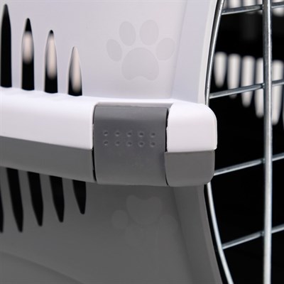 Переноска для животных до 12 кг "Пижон" 49х33х32см, металлическая дверь, серая - фото 1706892