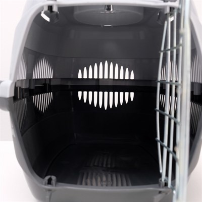 Переноска для животных до 12 кг "Пижон" 49х33х32см, металлическая дверь, серая - фото 1706896