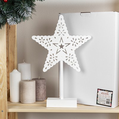 Фигура на подставке световая "Звезда ажурная", 25 х 25 см, 20 LED, 3хАА (не в компл.) - фото 1713607
