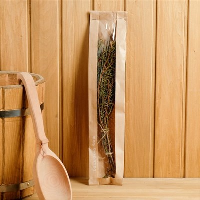 Веник для бани ТРАВЯНОЙ из багульника, в индивидуальной упаковке - фото 1757135