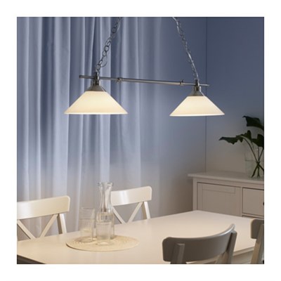 Светильник  KROBY 2x60Вт Е27 никель 305x124x190см - фото 1793165