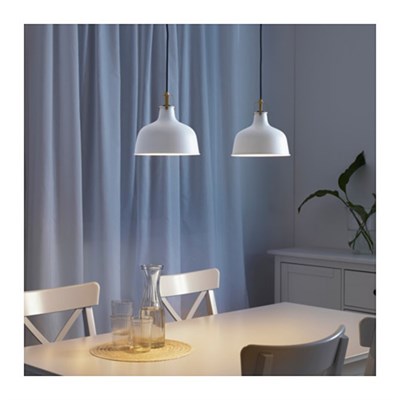 Люстра подвес RANARP 1x40Вт Е27 белый 23x23x150см - фото 1793689