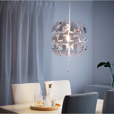 Светильник ИКЕА ПС 2014 13Вт Е27 белый, серебро - фото 1795035