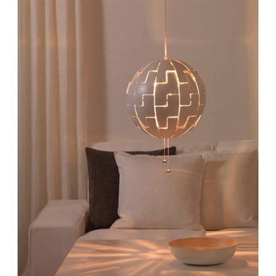 Светильник ИКЕА ПС 2014 13Вт Е27 белый, серебро - фото 1795036