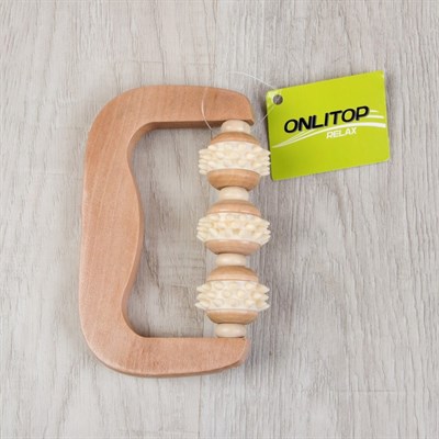 Массажёр деревянный, 3 колеса - фото 1820998