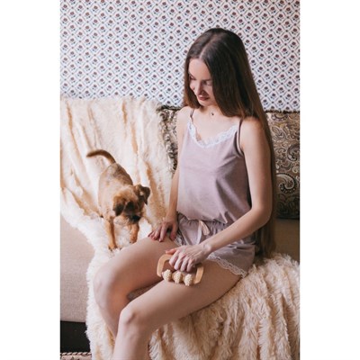 Массажёр деревянный, 3 колеса - фото 1820999