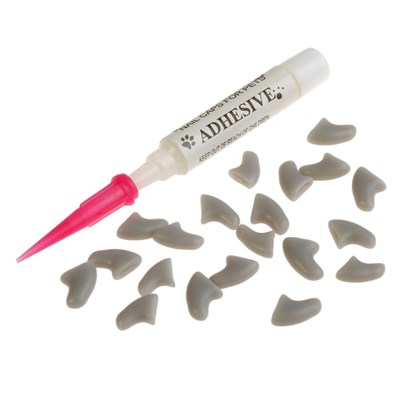 Когти накладные "Антицарапки", размер S, серые - фото 1842780