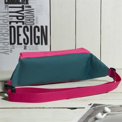 Сумка поясная, отдел на молнии, наружный карман, цвет розовый/бирюзовый - фото 1842993
