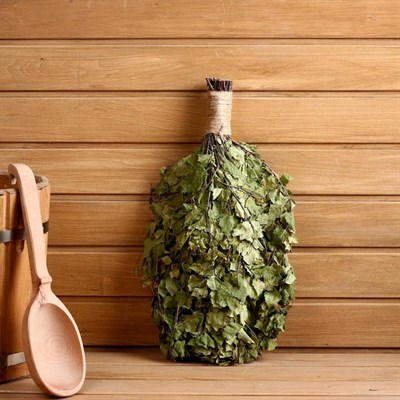 Веник для бани берёзовый с оплеткой, в еврослоте - фото 1910428