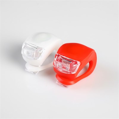 Фонарик на велосипед (набор 2шт), 2 диод, три режима, цвета МИКС - фото 1949514