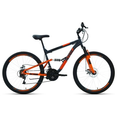 Велосипед 26" Altair MTB FS 2.0 disc, 2020, цвет серый/оранжевый, размер 16" - фото 1999035