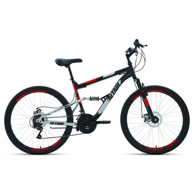 Велосипед 26" Altair MTB FS 2.0 disc, 2020, цвет чёрный/красный, размер 16" - фото 1999036