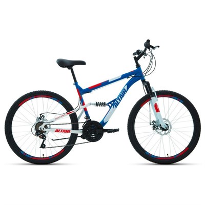 Велосипед 26" Altair MTB FS 2.0 disc, 2020, цвет синий/красный, размер 18" - фото 1999039