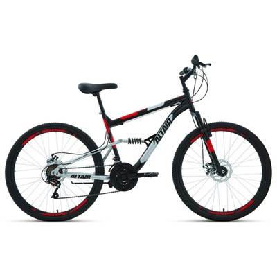 Велосипед 26" Altair MTB FS 2.0 disc, 2020, цвет чёрный/красный, размер 18" - фото 1999040