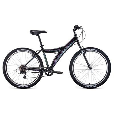Велосипед 26" Forward Dakota 1.0, 2020, цвет чёрный/голубой, размер 16.5" - фото 1999046