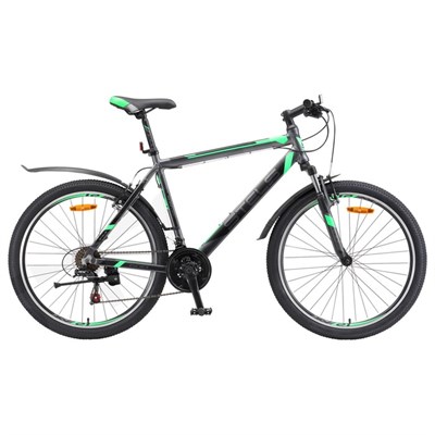 Велосипед 26" Stels Navigator-600 V, V020, цвет антрацитовый/зелёный, размер 16" - фото 1999076