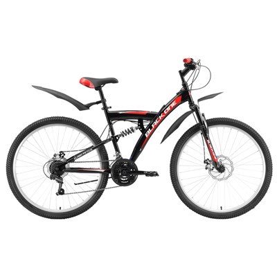 Велосипед 27,5" Black One Flash FS D, 2020, цвет чёрный/красный/белый, размер 16" - фото 1999102