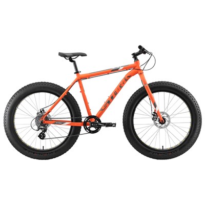 Велосипед 26" Stark Fat 2 D, 2020, цвет оранжевый/серый/белый, размер 18" - фото 1999114