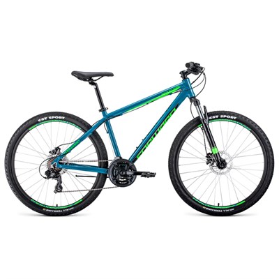 Велосипед 27,5" Forward Apache 3.0 disc, 2020, цвет бирюзовый/светло-зеленый, размер 21" - фото 1999305