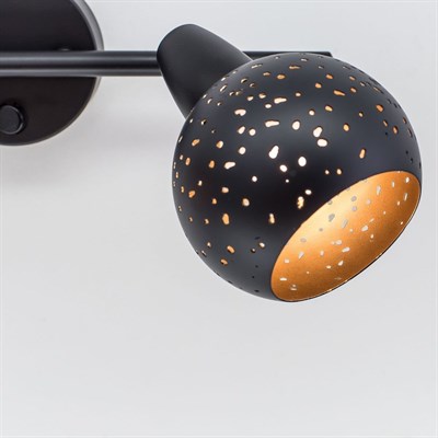 Светильник Деко, 2x60Вт Е14 чёрный, золото - фото 1999636