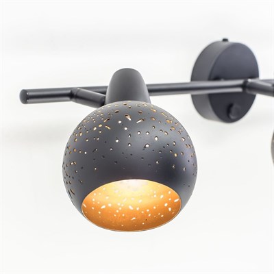 Светильник Деко, 3x60Вт Е14 чёрный, золото - фото 1999648