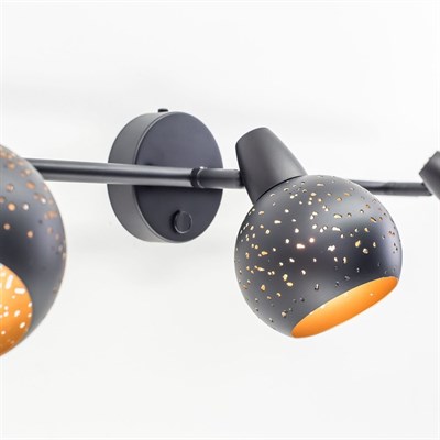 Светильник Деко, 3x60Вт Е14 чёрный, золото - фото 1999649