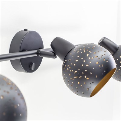 Светильник Деко, 3x60Вт Е14 чёрный, золото - фото 1999650